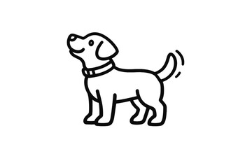 Cute dog outline with glowing effect