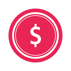Obraz premium Dollar Coin Vector Icon