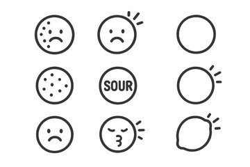 Fototapeta premium Set of icons representing taste and emotion