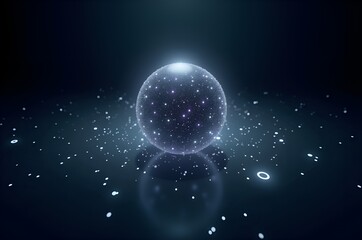 Obraz premium Glowing Orb of Light with Sparkling Particles