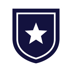 Navy Shield with White Star Icon