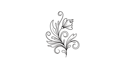 Elegant floral line art design