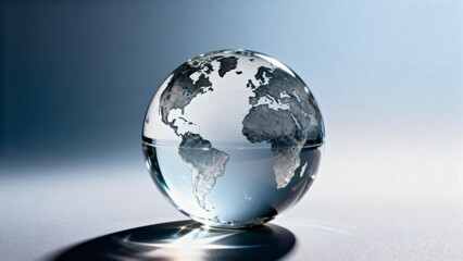 Glass globe with earth map