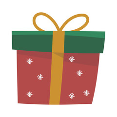 Illustration of Christmas Gift with Snowflakes