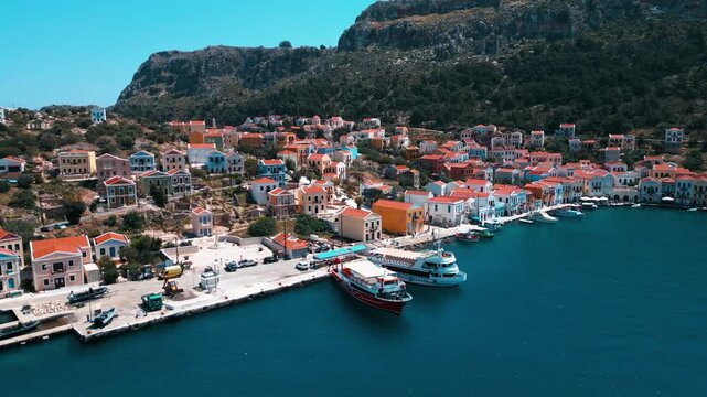 Aerial view of Kastellorizo (Megisti Island) in Greece