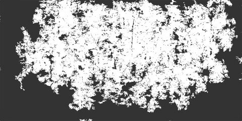 Vintage black and white abstract grunge background featuring a dirty ink splash texture with a floral ornament pattern and an old paper frame design © PIXEL GLOW