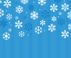 Blue Snowflakes Winter Background for Christmas With Snow and Stripes