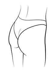 woman in a swimsuit, bikini panties, butt