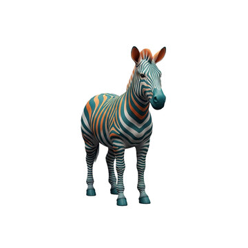Striking zebra stands proudly showcasing its unique striped pattern and captivating presence.