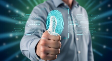 Fingerprint scan security technology biometric authentication cyber security access control system scan id