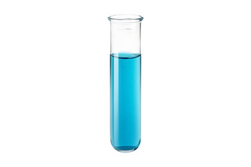 Laboratory Glass Test Tube With Blue Liquid Isolated on a Transparent Background