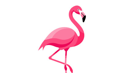 Fototapeta premium Stylized pink flamingo illustration with minimalistic design and vibrant colors