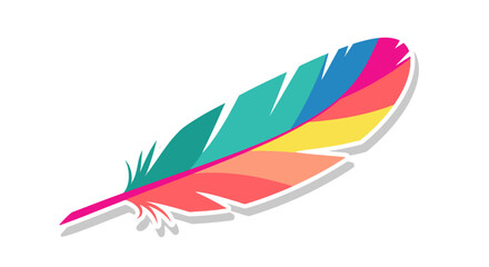 Vibrant Multi-Color Feather Illustration with Modern Design Elements
