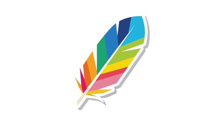 Vibrant Multicolored Artistic Feather Illustration with Creative Design Elements