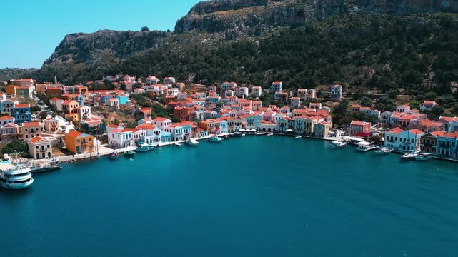 Aerial view of Kastellorizo (Megisti Island) in Greece