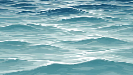 Obraz premium Gentle ocean waves reflecting sunlight on a calm sea surface