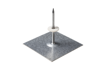 Metal Insulation Pin Fastener with Washer for Industrial Use Isolated on a Transparent Background