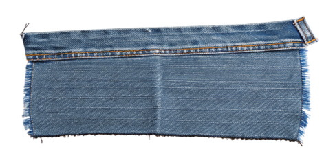 Frayed denim jeans pocket on transparent background