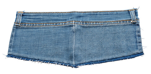 Frayed denim shorts on transparent background