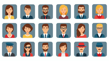 Diverse Group of People Avatars Representing Different Personalities.