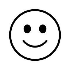 Fototapeta premium Smiling face emoji line icon. Smile, smiley sign. Emoticon black symbol. Emotion concept. Vector illustration. Editable stroke. Flat design. Isolated on a white or PNG background.