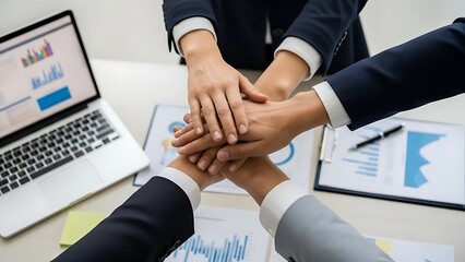 Teamwork and collaboration in a business meeting