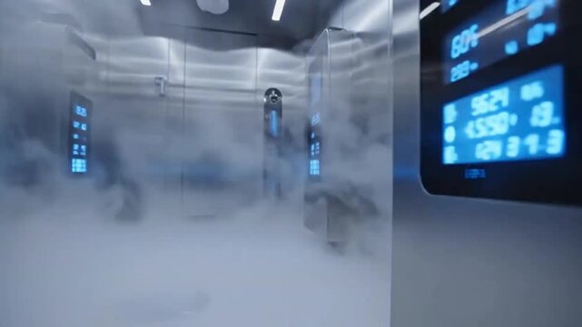 Futuristic data center showcasing advanced atmospheric cooling technology, ensuring peak server performance and robust data integrity