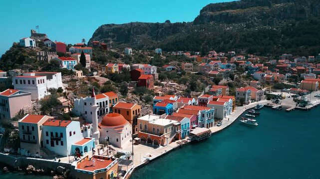 Aerial view of Kastellorizo (Megisti Island) in Greece
