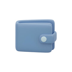 Naklejka premium Blue Leather Wallet with Snap Closure.