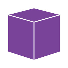 Purple Cube Vector Illustration