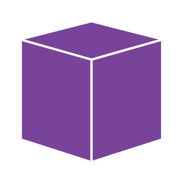 Purple Cube Vector Illustration