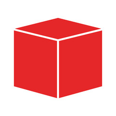 Red Cube Vector Illustration