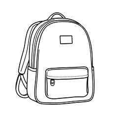 Modern School Backpack Vector on White