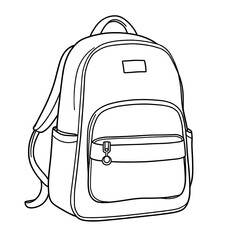 School Backpack Simple Flat Vector