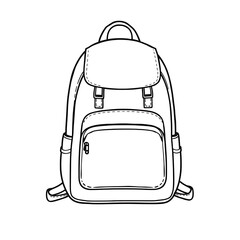 School Backpack White Background Vector