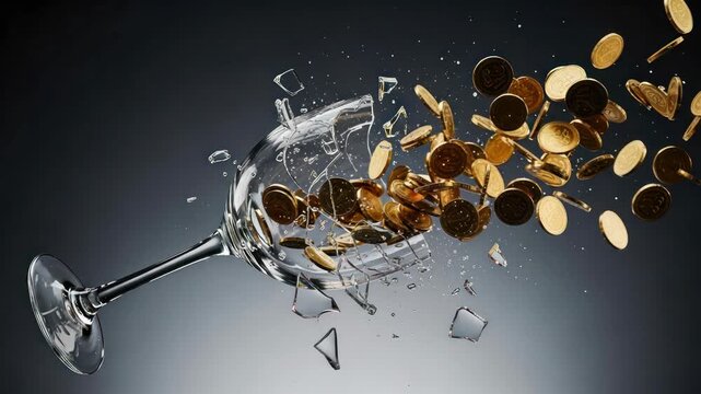 Shattered Hopes: A Symbolic Visual of Financial Loss and the Fragility of Investments