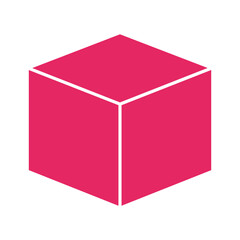 Pink Cube Vector Illustration