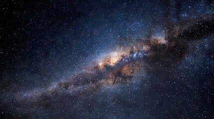 Vibrant Milky Way Galaxy in the Starry Night Sky.