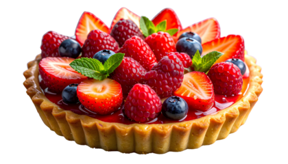 Artisanal Mixed Berry Fruit Tartlet with Glazed Pastry Crust