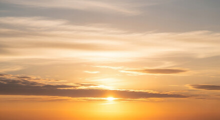 Fototapeta premium Warm Horizon Sunset Sky for Ramadan Spiritual Concept