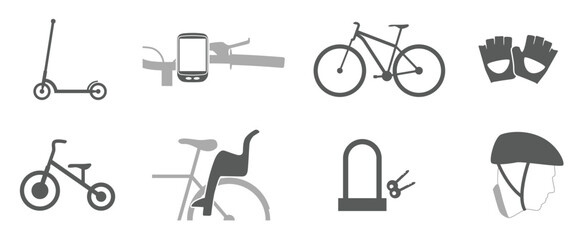 Fototapeta premium set of icons on a theme accessories products for cycling