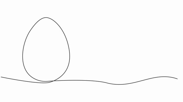 Animated egg continuous one line drawing. Easter egg linear symbol animation, Easter symbol, minimalist one line art eggs shape drawing animation, minimalist line design element for Easter holidays