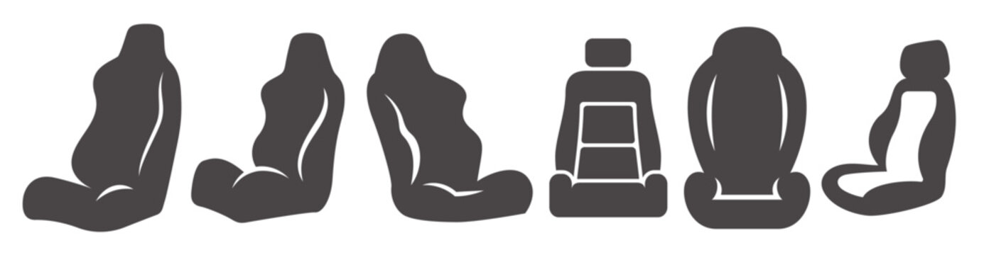 set of isolated icns on a theme car seat