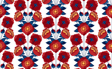 Seamless flowers pattern in vector. Abstract flower pattern design