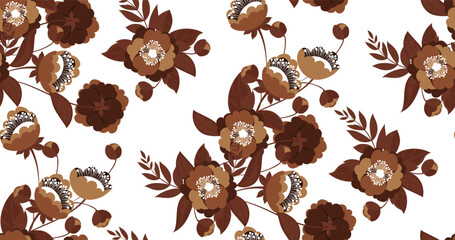 Seamless flowers pattern in vector. Abstract flower pattern design