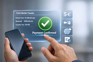 Cross-border payment confirmation on digital interface