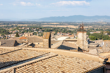 aerial view of the old town of Montefiascone, province of Viterbo, Lazio, Italy