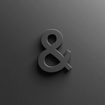 Dark gray ampersand symbol on a dark gray background