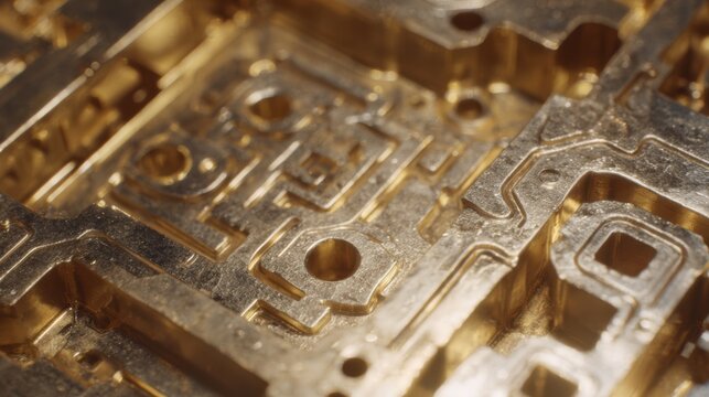 Medium shot capturing the detailed structure of a brass sprue with varied flow path shapes illustrating innovative casting optimization techniques