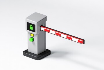 Obraz premium Parking Security: Barrier gate with access check system 